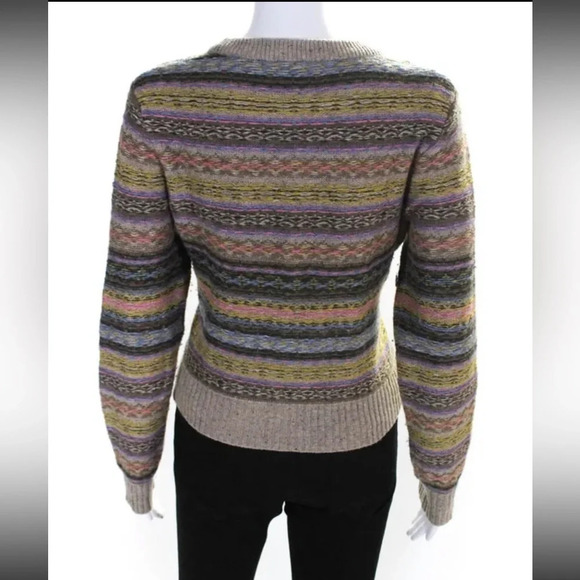 Re/Done 60s Shrunken Sweater in Gravel Multi M Wool Blend - Picture 9 of 13
